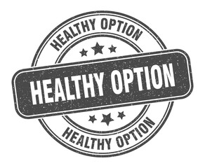 healthy option stamp. healthy option label. round grunge sign
