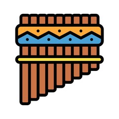 dia de los or muertos related muertos celebration zampona vector with editable stroke,