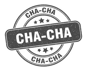 cha-cha stamp. cha-cha label. round grunge sign