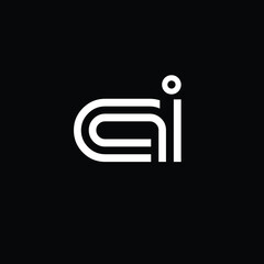 Creative Professional Trendy and Minimal Letter AI Logo Design in Black and White Color, Initial Based Alphabet Icon Logo in Editable Vector Format
