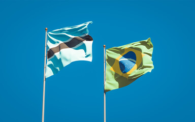 Beautiful national state flags of Brasil and Botswana.