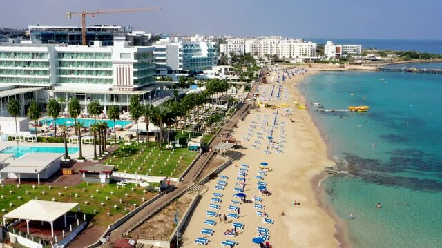 Aerial view of the beaches, Aerial view of hotels, airview of resort ad of seashore