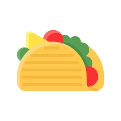 dia de los or muertos related muertos taco with vegetables vector in flat style,