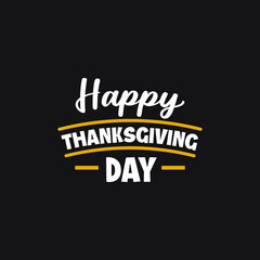 Thanksgiving day, decorative text, lettering, typography can be used for invitational cards, quotes, journals, simple black silhouette EPS Vector thanks, giving
