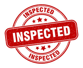 inspected stamp. inspected label. round grunge sign