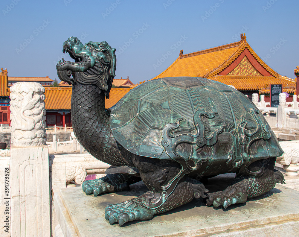 Wall mural Tortue de la Cité interdite à Pékin, Chine