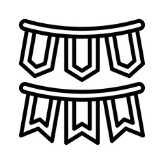 dia de los or muertos related muertos festival garland or decoration banner vector in lineal style,