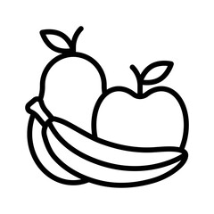 dia de los or muertos related muertos fruits banana, apple vector in lineal style,