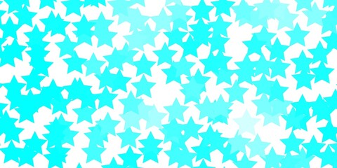 Light BLUE vector template with neon stars.