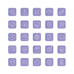 Line icons set. SEO pack. Vector illustration for  web and Ui/UX details, business and marketing concepts, start up and job 
