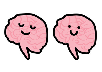 休む脳と活性化する脳のイラスト