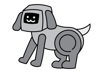 犬のペットロボットのイラスト