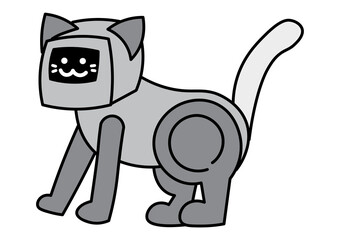 ネコのペットロボットのイラスト