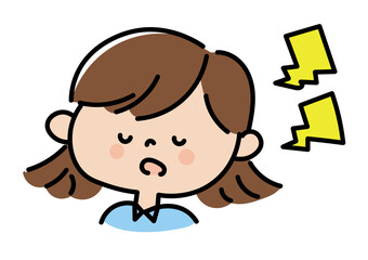 いびきをかいて寝る女の子のイラスト