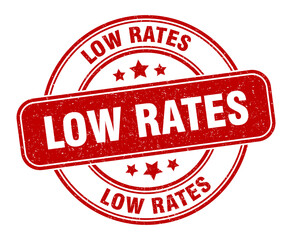 low rates stamp. low rates label. round grunge sign