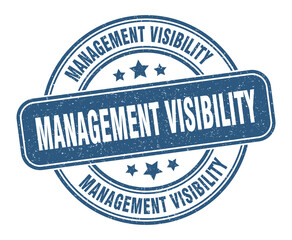 management visibility stamp. management visibility label. round grunge sign