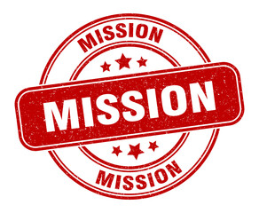 mission stamp. mission label. round grunge sign
