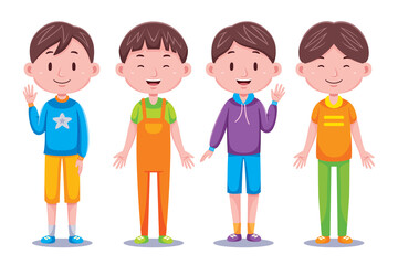 Cute Boy Kids Illustration