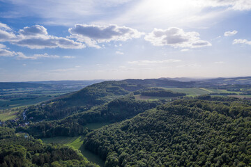 Panorama over a  green forest in Germany