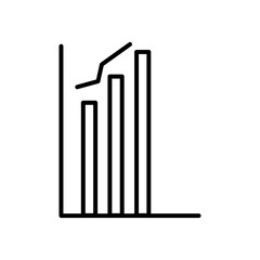 graphic bar chart icon, line style