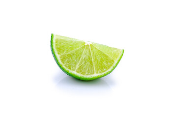 Fresh lime on white background