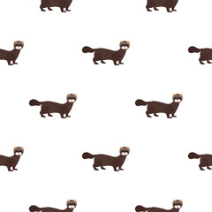 Seamless pattern with mink. Suitable for backgrounds, postcards, and wrapping paper. Vector.