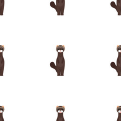 Seamless pattern with mink. Suitable for backgrounds, postcards, and wrapping paper. Vector.