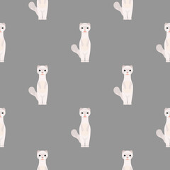 Seamless pattern with mink. Suitable for backgrounds, postcards, and wrapping paper. Vector.