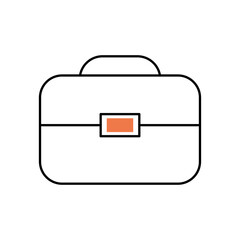 business portfolio icon, half line half color style