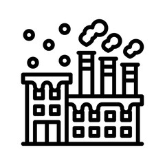 Fototapeta premium snow town in winter related factory building with windows and ice vectors in lineal style,