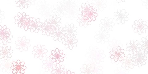 Light Red vector natural artwork with flowers.