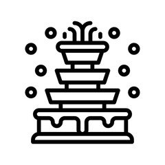 snow town in winter related fountain with ice and water vectors in lineal style,