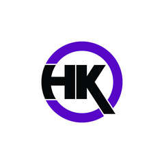 Letter HK circle logo design vector
