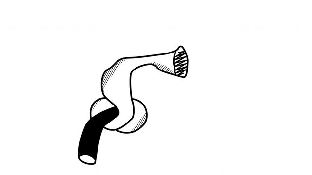 Quitting smoking is easy. How to quit a bad habit Drawing a linear cigarette. Stock 4k video for whiteboard animation with alpha channel. Video about the love of smoking cigarettes.