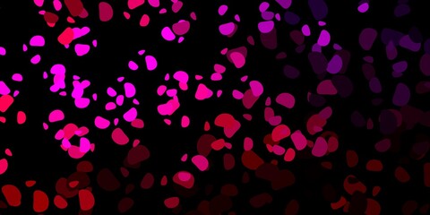 Dark pink vector background with random forms.