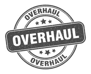 overhaul stamp. overhaul label. round grunge sign