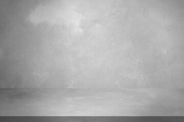 Gray vintage cement or concrete wall and floor background. Can be used for display products, room, interior, graphic design or wallpaper. Copy space for text.