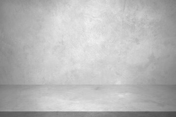 Gray vintage cement or concrete wall and floor background. Can be used for display products, room, interior, graphic design or wallpaper. Copy space for text.