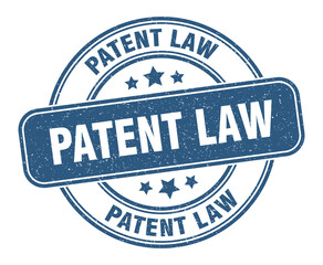 patent law stamp. patent law label. round grunge sign