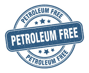 petroleum free stamp. petroleum free label. round grunge sign