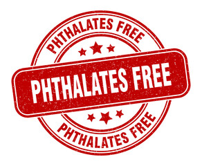 phthalates free stamp. phthalates free label. round grunge sign