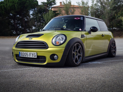 MONTMELO, SPAIN-SEPTEMBER 29, 2019: 2006-2010 Mini Hatch S (aka Mini Cooper S, Mini One S, or simply the Mini S) Second generation (R56/57)