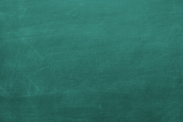 Texture of chalk on green blackboard or chalkboard background. School education board, dark wall backdrop or learning concept.