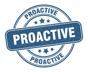 proactive stamp. proactive label. round grunge sign