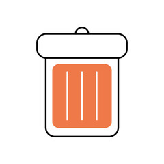 trash can icon, half line half color style