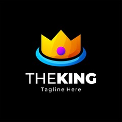 king crown gradient logo design