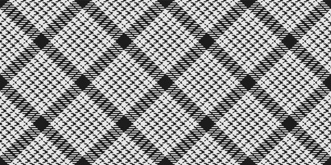 Traditional arabic black white keffiyeh scarf diagonal ornament, fabric checkered tartan repeatable texture - 391782781