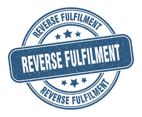 reverse fulfilment stamp. reverse fulfilment label. round grunge sign