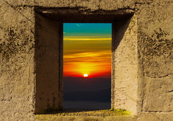 Picture frame beautiful and sunset view