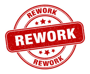 rework stamp. rework label. round grunge sign